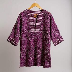 Tory Burch Silk Sheer Swim Cover Up Tunic Dress Fuchsia - Size XS/S